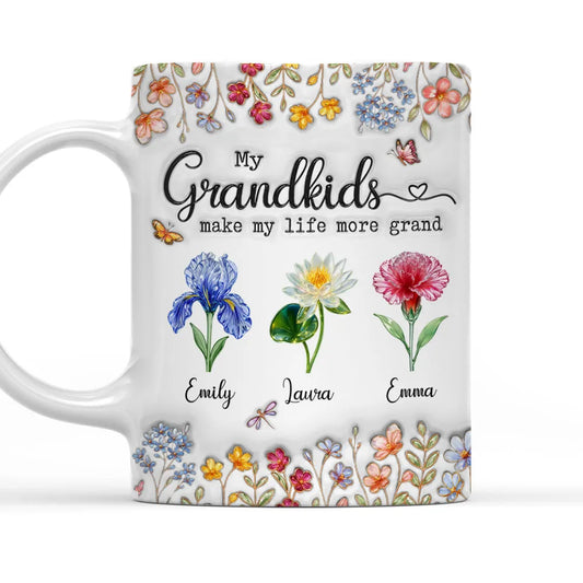 Make Life More Grand With Lovely Kids - Personalized Custom 3D Inflated Effect Mug