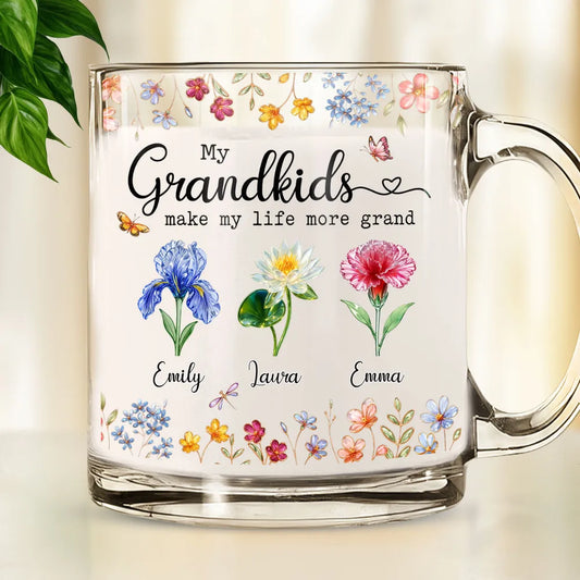 Make Life More Grand With Lovely Kids - Personalized Custom Glass Mug