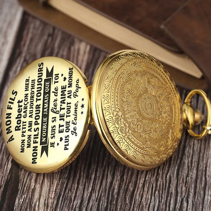 Mon Fils Pour Toujours Version 2 - Montre de Poche Personnalisée