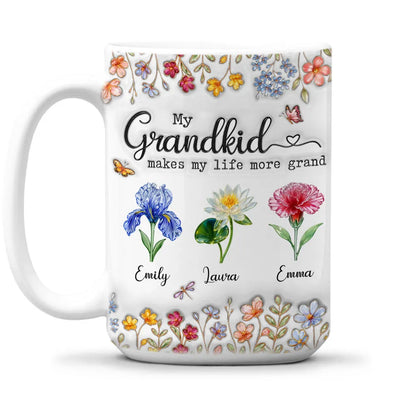 Make Life More Grand With Lovely Kids - Personalized Custom 3D Inflated Effect Mug
