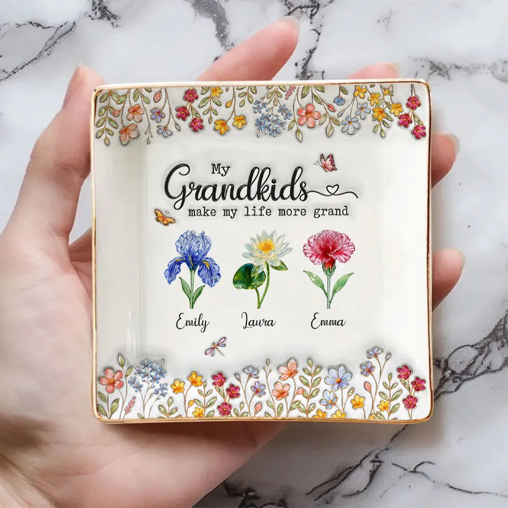 Make Life More Grand With Lovely Kids - Personalized Custom 3D Inflated Jelwery Dish