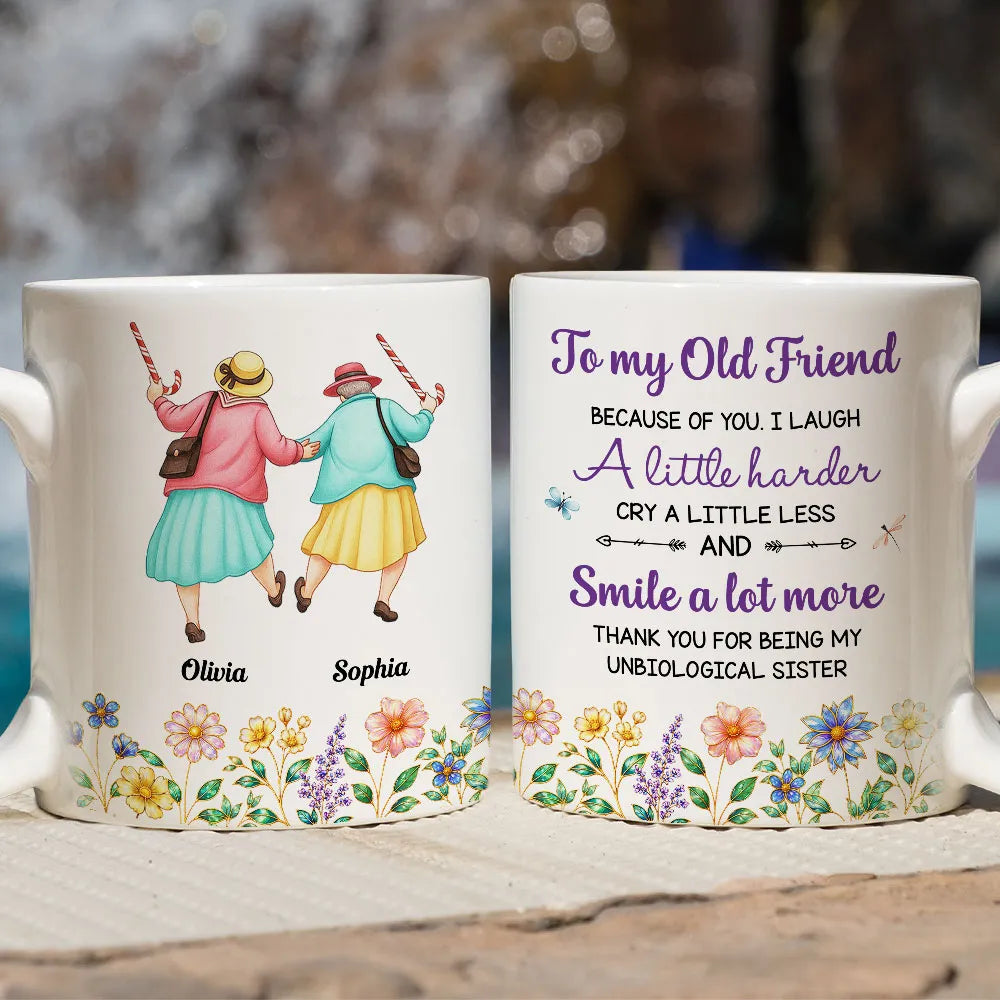 Cry A Little Less And Smile More - Personalized Custom Coffee Mug