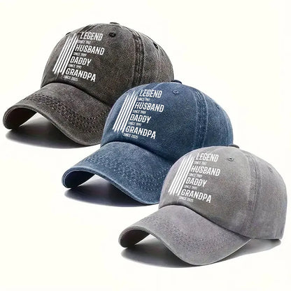 The Original Legend - Personalized Custom Vintage Washed Denim Cap  819 reviews