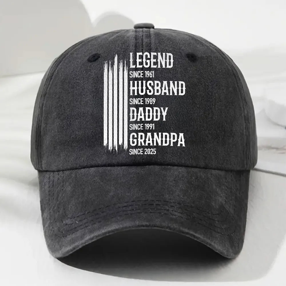 The Original Legend - Personalized Custom Vintage Washed Denim Cap  819 reviews