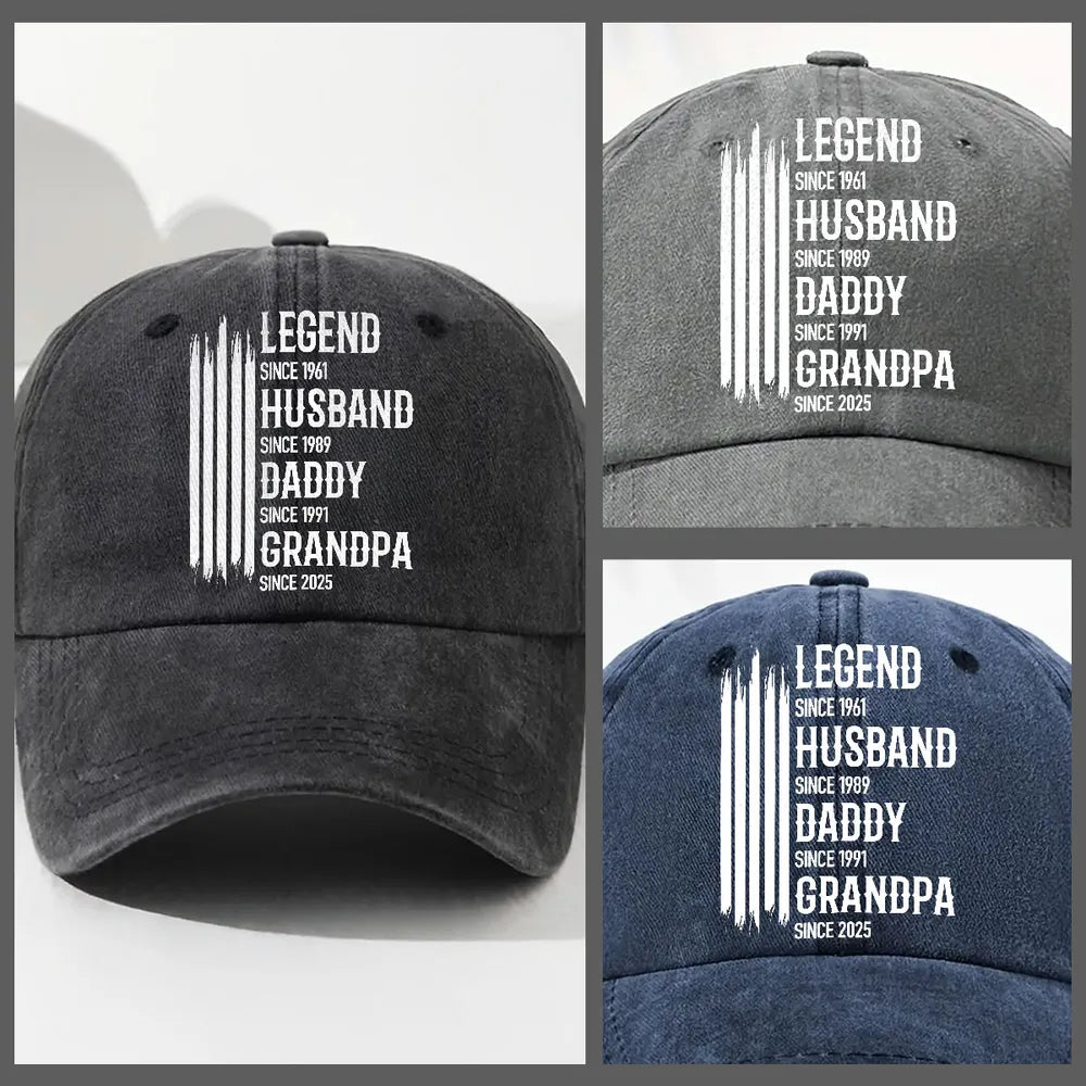 The Original Legend - Personalized Custom Vintage Washed Denim Cap  819 reviews