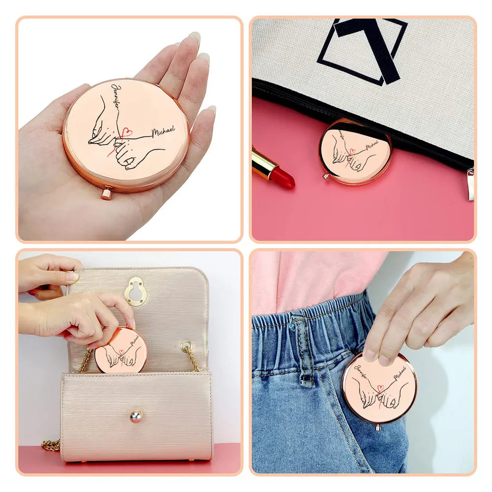 Beauty Reflected Through Love - Personalized Custom Compact Mirror