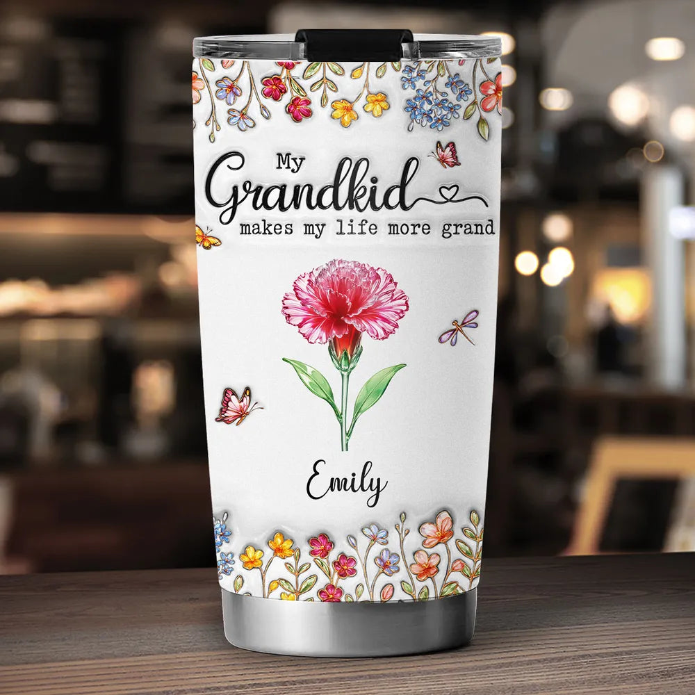 Make Life More Grand With Lovely Kids - Personalized Custom 3D Inflated Effect Tumbler