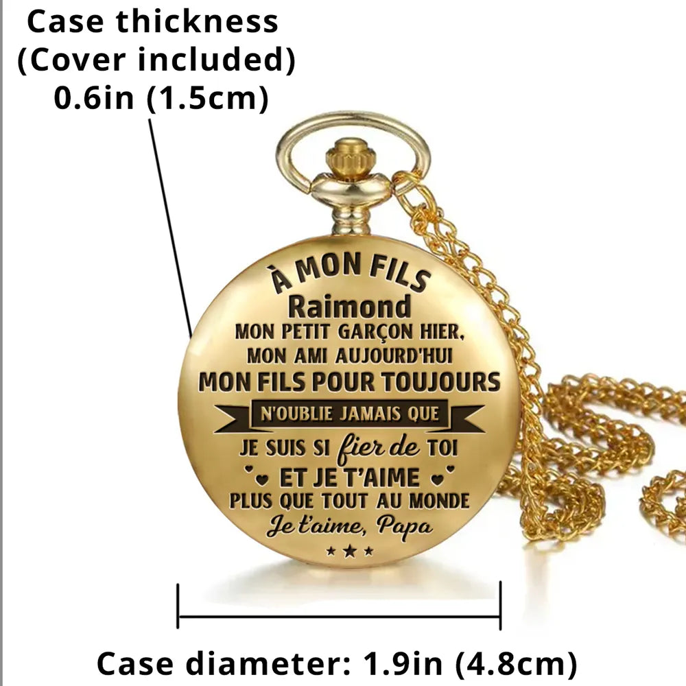 Mon Fils Pour Toujours Version 2 - Montre de Poche Personnalisée