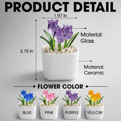 Thank You For Helping Me Grow - Personalized Custom Glass Everlasting Tulips